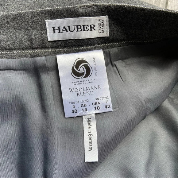 Hauber Wool Blend Made in Germany Striped Pencil Career Skirt - Picture 6 of 7